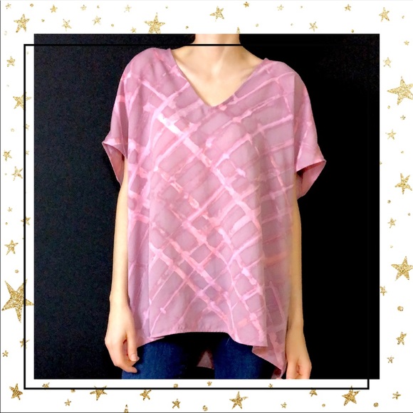 H by Halston Tops - H by Halston  XL Pink V-neck Tunic top (B2)